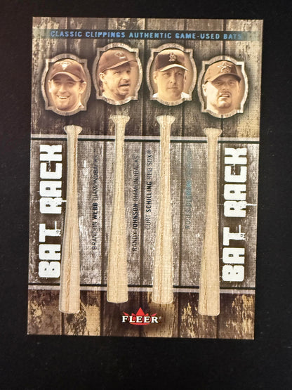#1 WEBB JOHNSON SCHILLING CLEMENS 2005 FLEER Philadelphia Phillies BAT RACK