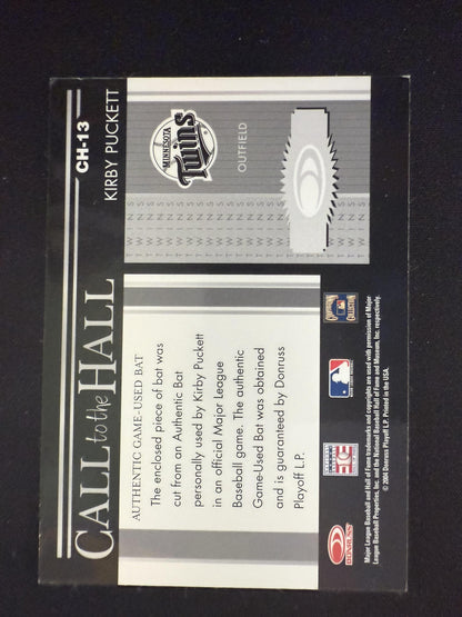 #CH-13 Kirby Puckett 2004 Donruss Timelines Twins Call to the Hall Material