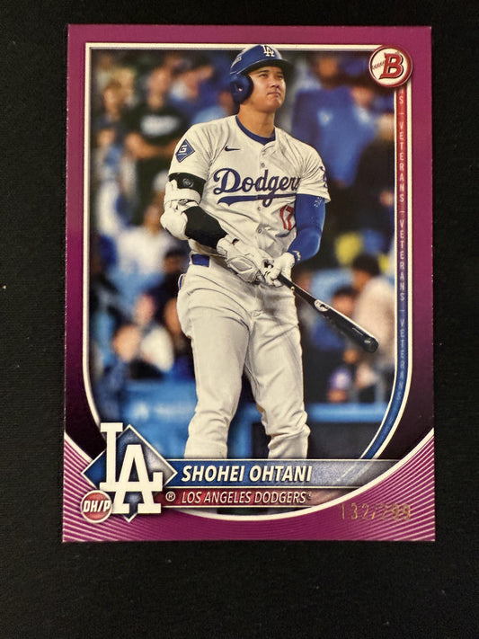 #17 Shohei Ohtani 2025 Bowman SN #/299 Los Angeles Dodgers sports Fuchsia