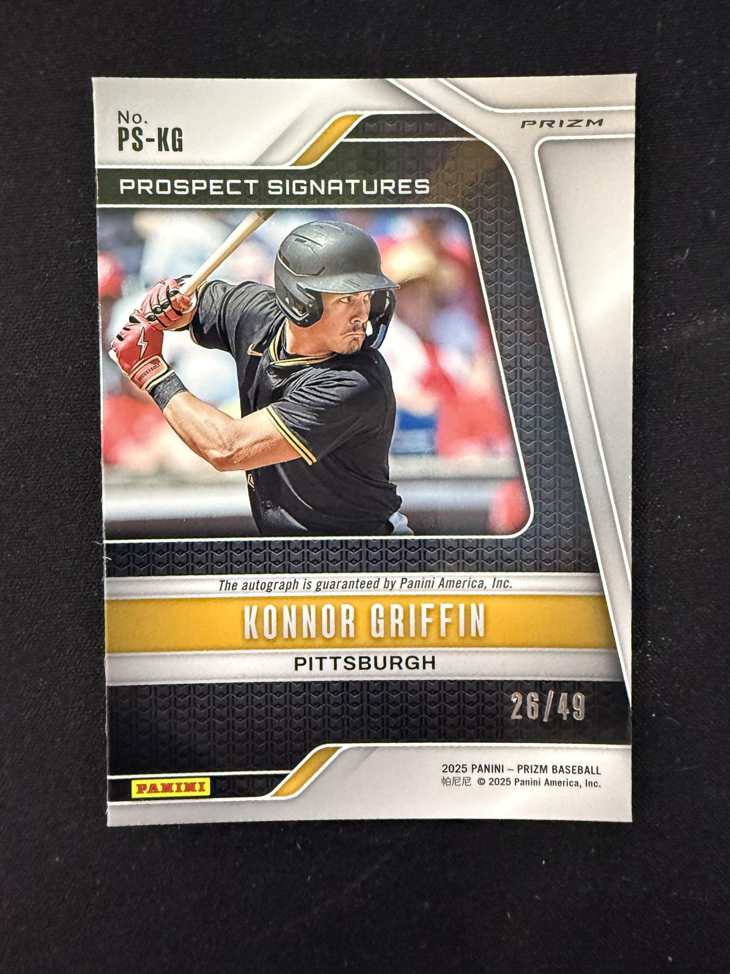 #PS-KG Konnor Griffin 2025 Panini Prizm Pirates AUTO Signatures Blue /49