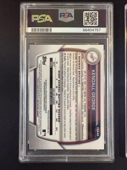 #CDA-KG Kendall George 2023 Bowman Draft Dodgers Chrome Autographs
