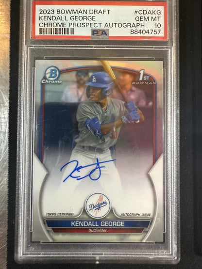 #CDA-KG Kendall George 2023 Bowman Draft Dodgers Chrome Autographs
