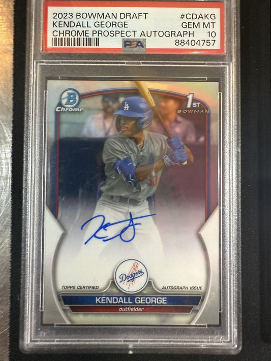 #CDA-KG Kendall George 2023 Bowman Draft Dodgers Chrome Autographs