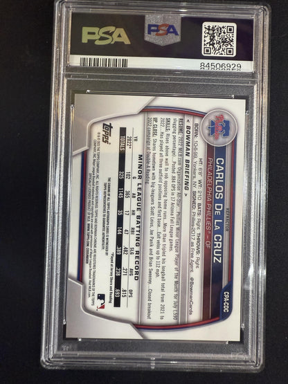 #CPA-CDC Carlos De La Cruz 2023 Bowman Chrome Auto /499 Phillies Refractor