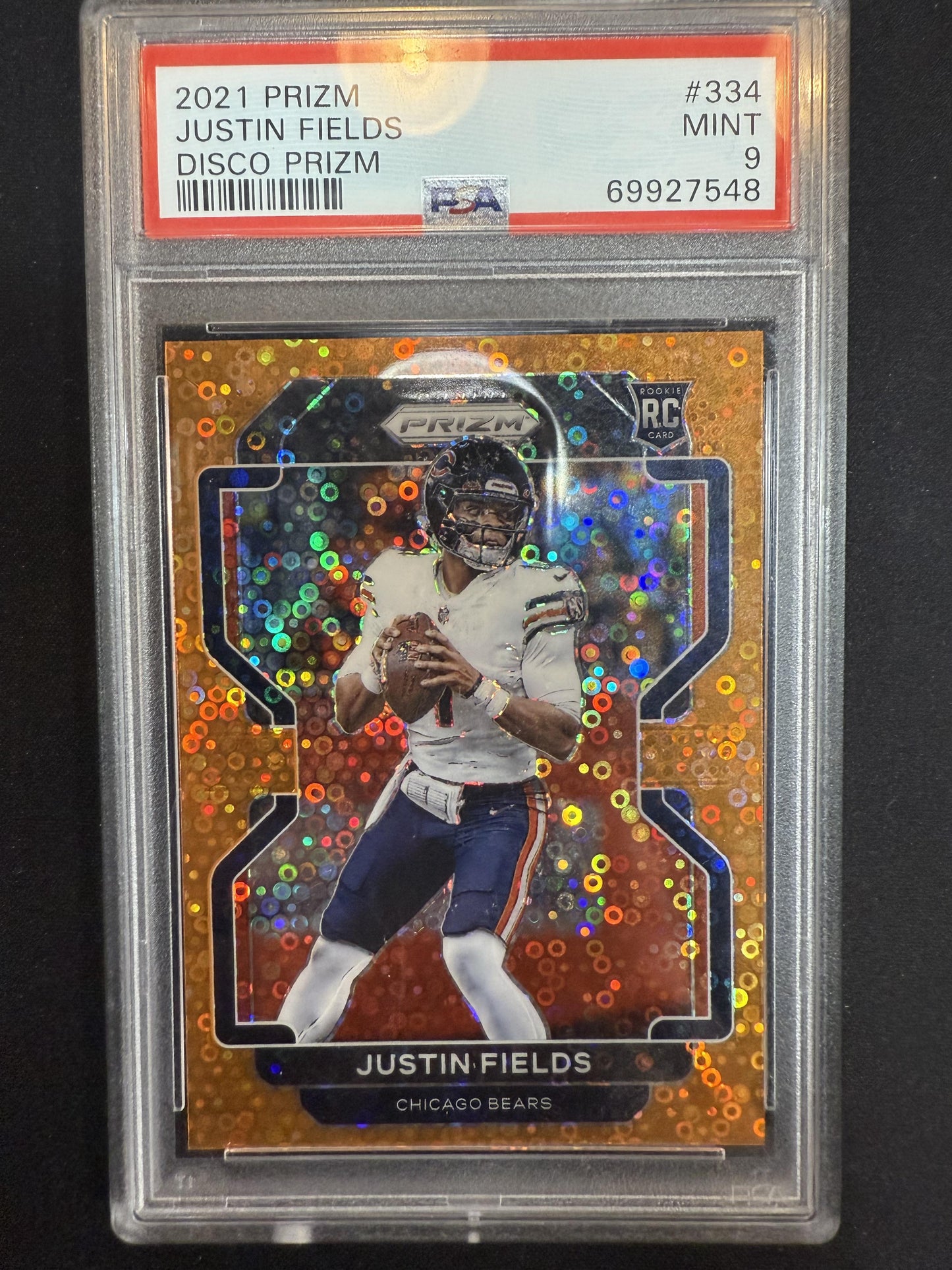 #334 Justin Fields 2021 Panini Prizm RC Rookie Chicago Bears sports Disco