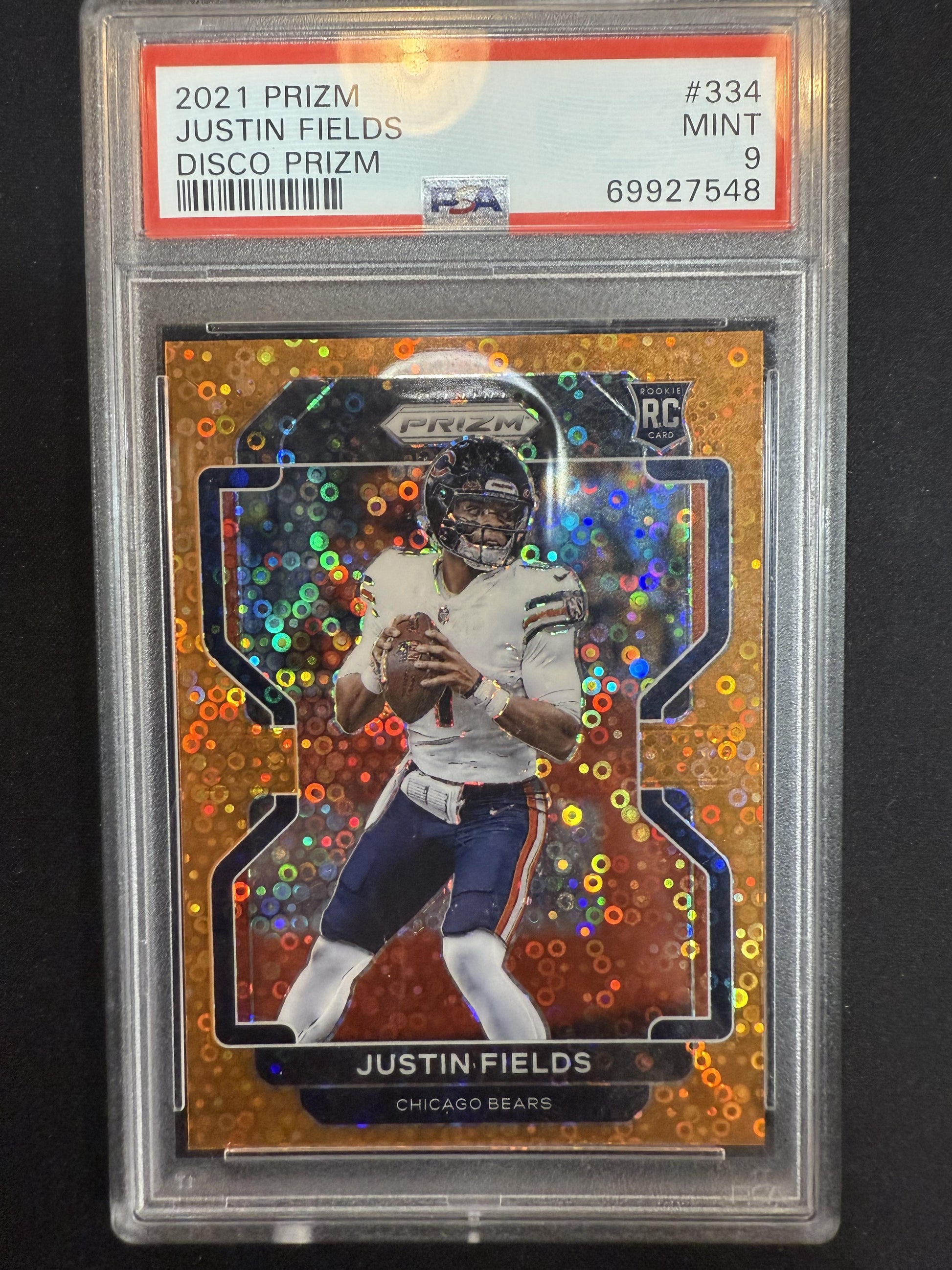 #334 Justin Fields 2021 Panini Prizm RC Rookie Chicago Bears sports Disco