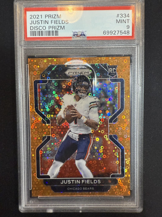 #334 Justin Fields 2021 Panini Prizm RC Rookie Chicago Bears sports Disco