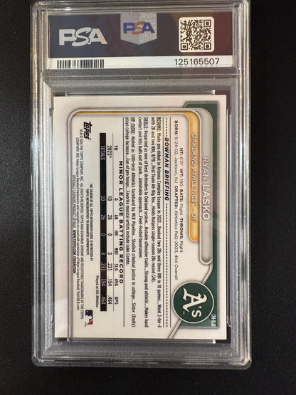 #CPA-RLAS Ryan Lasko 2024 Bowman Auto /75 Athletics Chrome Yellow Refractors