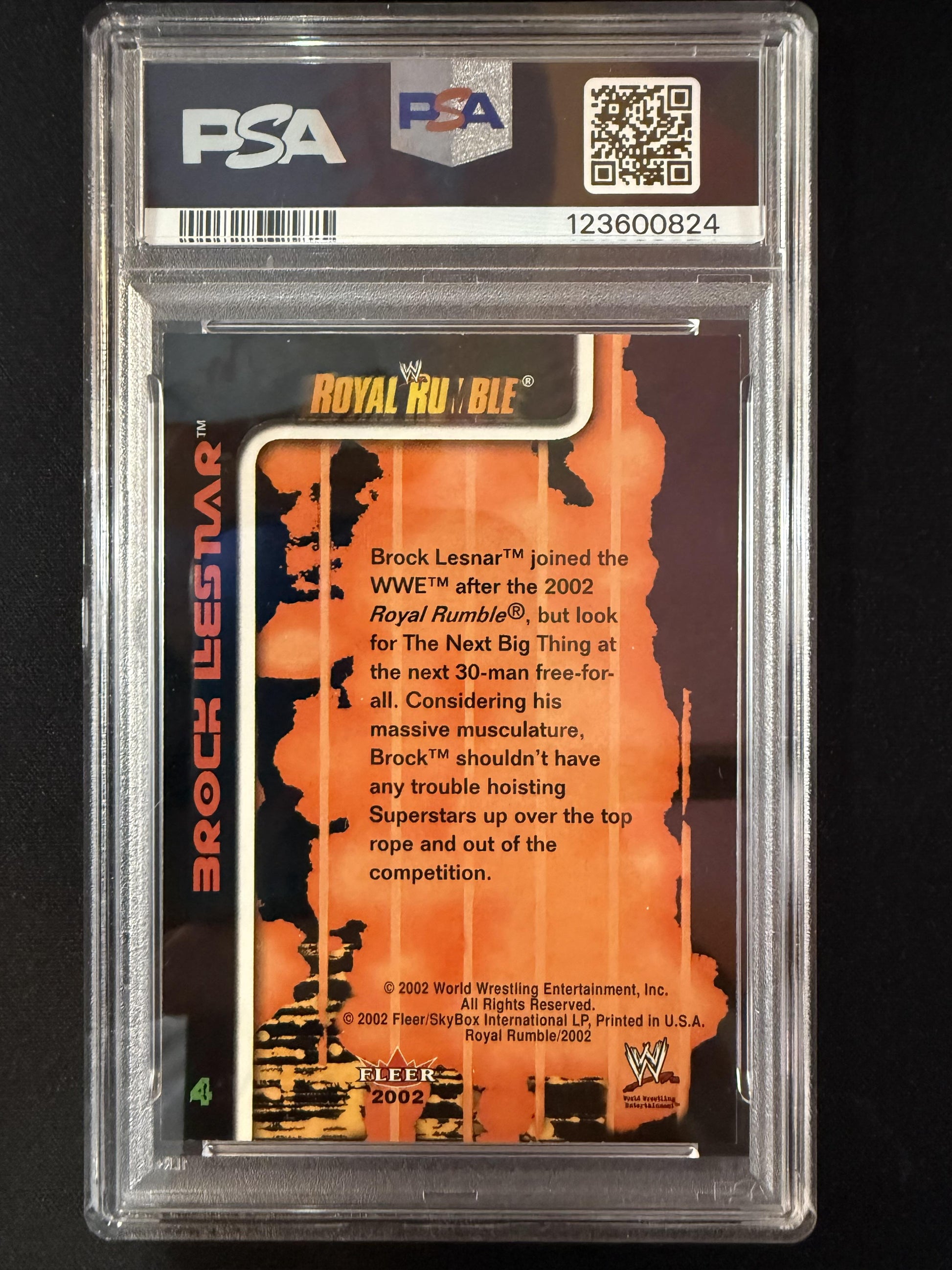 #4 Brock Lesnar 2002 Fleer WWE Royal Rumble RC Rookie sports