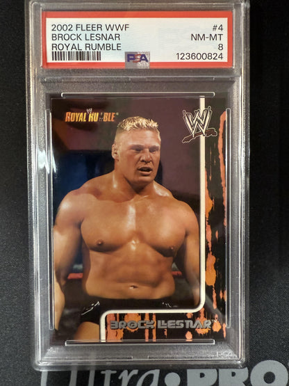 #4 Brock Lesnar 2002 Fleer WWE Royal Rumble RC Rookie sports