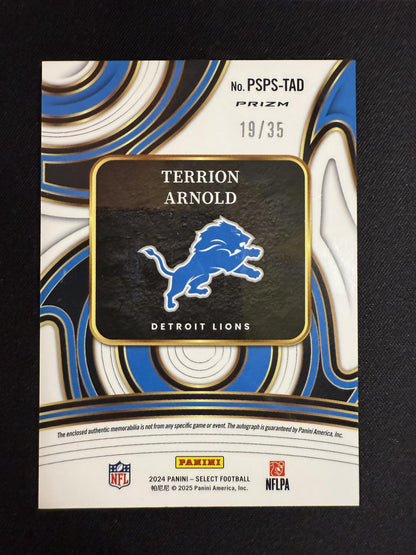 #PSPS-TAD Terrion Arnold 2024 Panini Select Auto /35 Selections Orange Pulsar