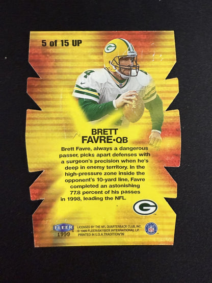 #5 UP Brett Favre 1999 Fleer Tradition Green Bay Packers sports Under Pressure