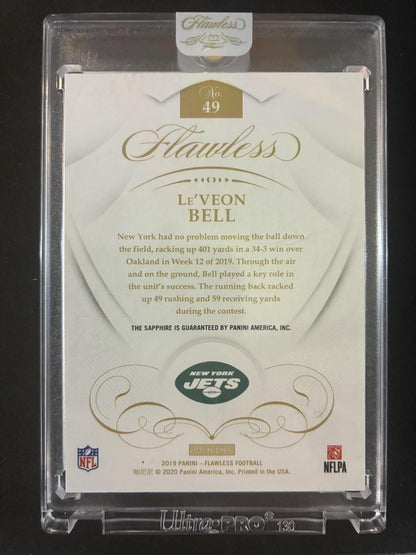 #49 Le'Veon Bell 2019 Panini Flawless SN #/10 New York Jets sports Sapphire