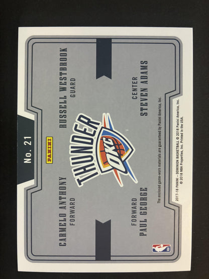 #21 ANTHONY/WESTBROOK/GEORGE/ADAMS 2017 PANINI DOMINION QUAD MATERIALS