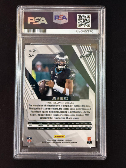 #24b Jalen Hurts 2023 Panini Phoenix SN #/25 Philadelphia Eagles Green Seismic