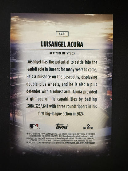 #HA-31 Luisangel Acuña 2025 Topps New York Mets sports Home Field Advantage
