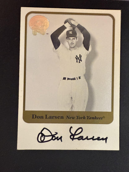 #NNO Don Larsen 2001 Fleer Greats of the Game AU Auto New York Yankees