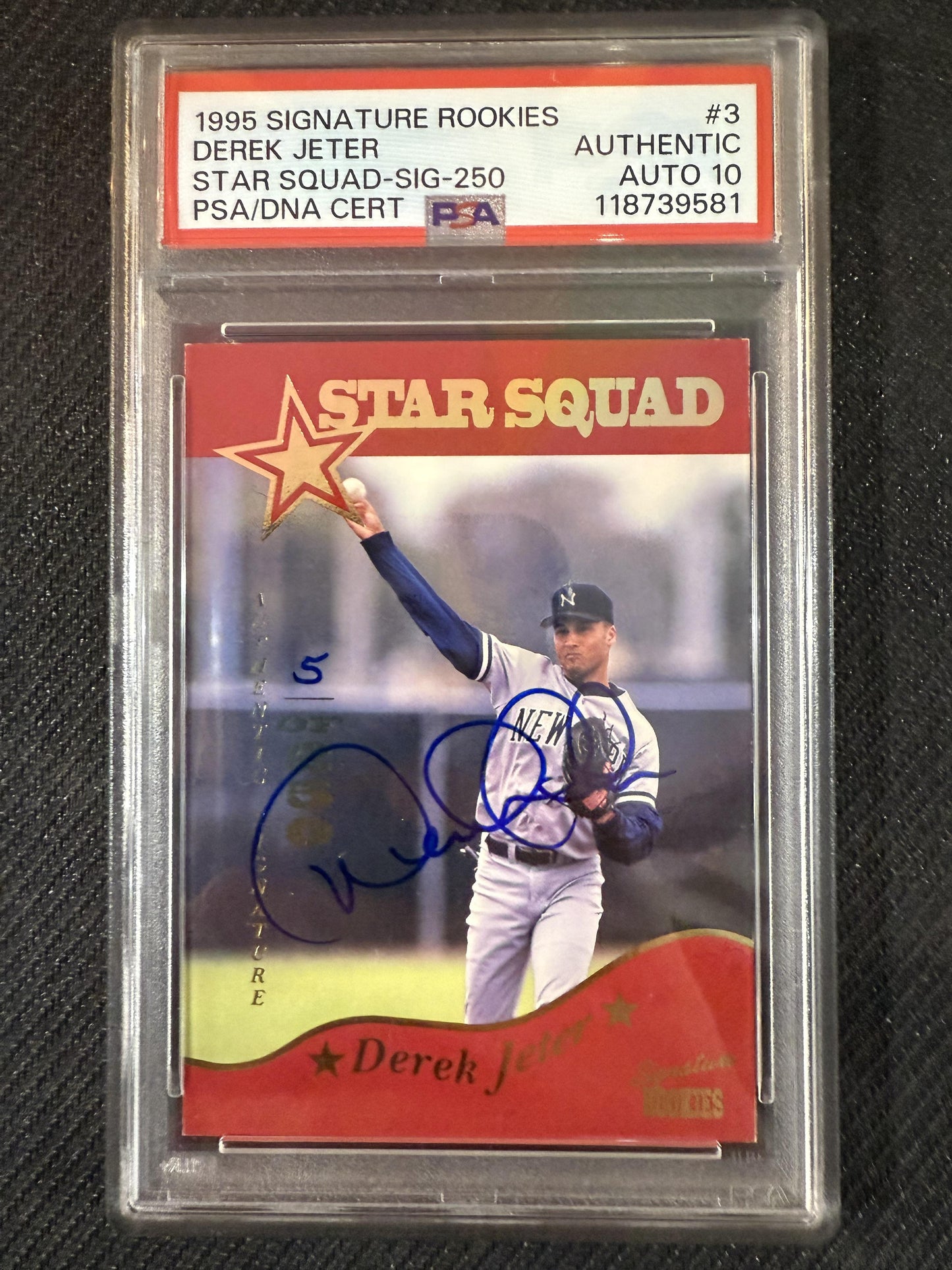 #3 Derek Jeter 1995 Signature Rookies Old Judge Auto /250 Yankees Star Squad
