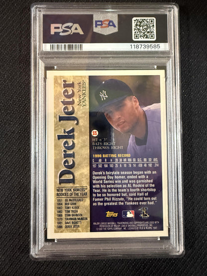 #NNO Derek Jeter 1997 Topps AU Auto Yankees Derek Jeter Rookie of the Year