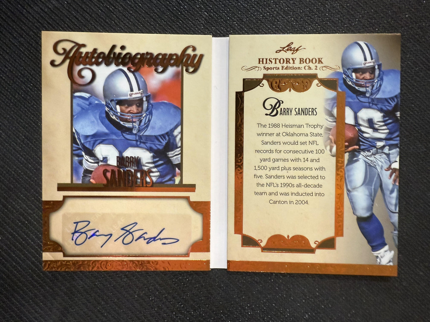 #A-BSI BARRY SANDERS 2025 LEAF HISTORY BOOK CHAPTER 2 AUTOBIOGRAPHY AUTO /25