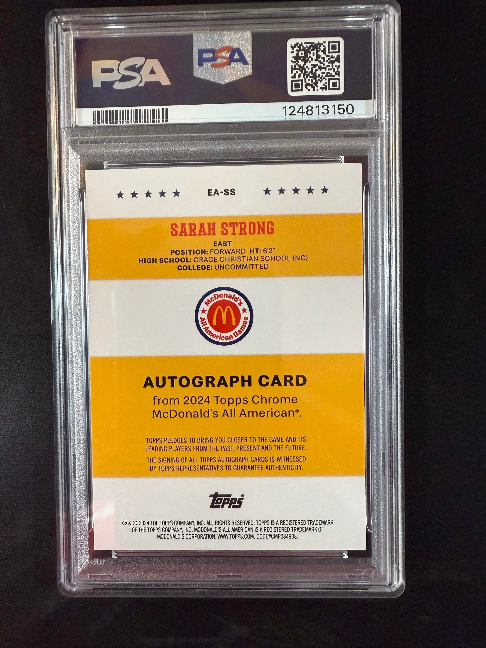#EA-SS Sarah Strong 2024 Topps Chrome McDonald's Auto Event Autograph