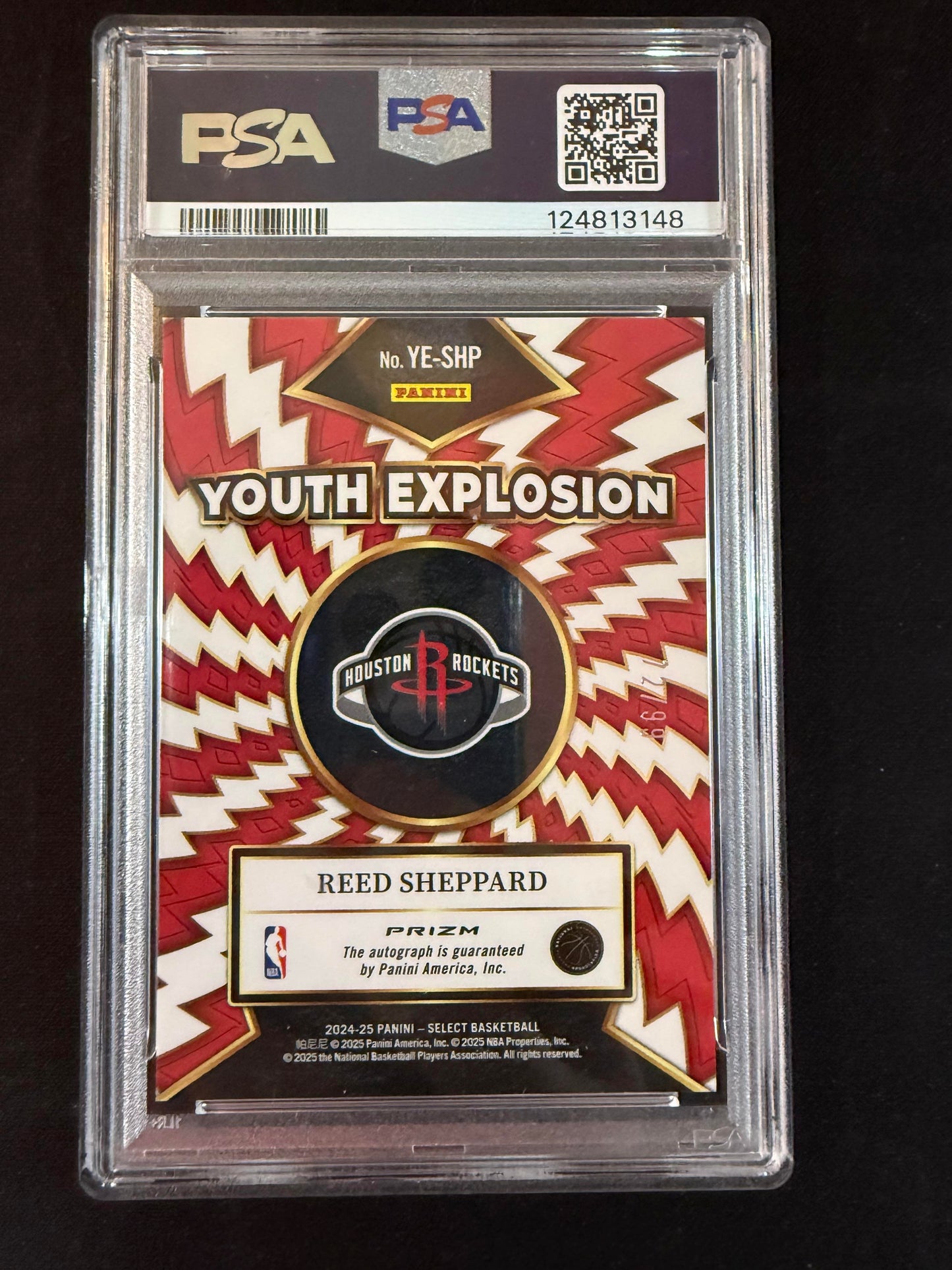 #YE-SHP Reed Sheppard 2024 Panini Select Auto /99 Youth Explosion Red Flash