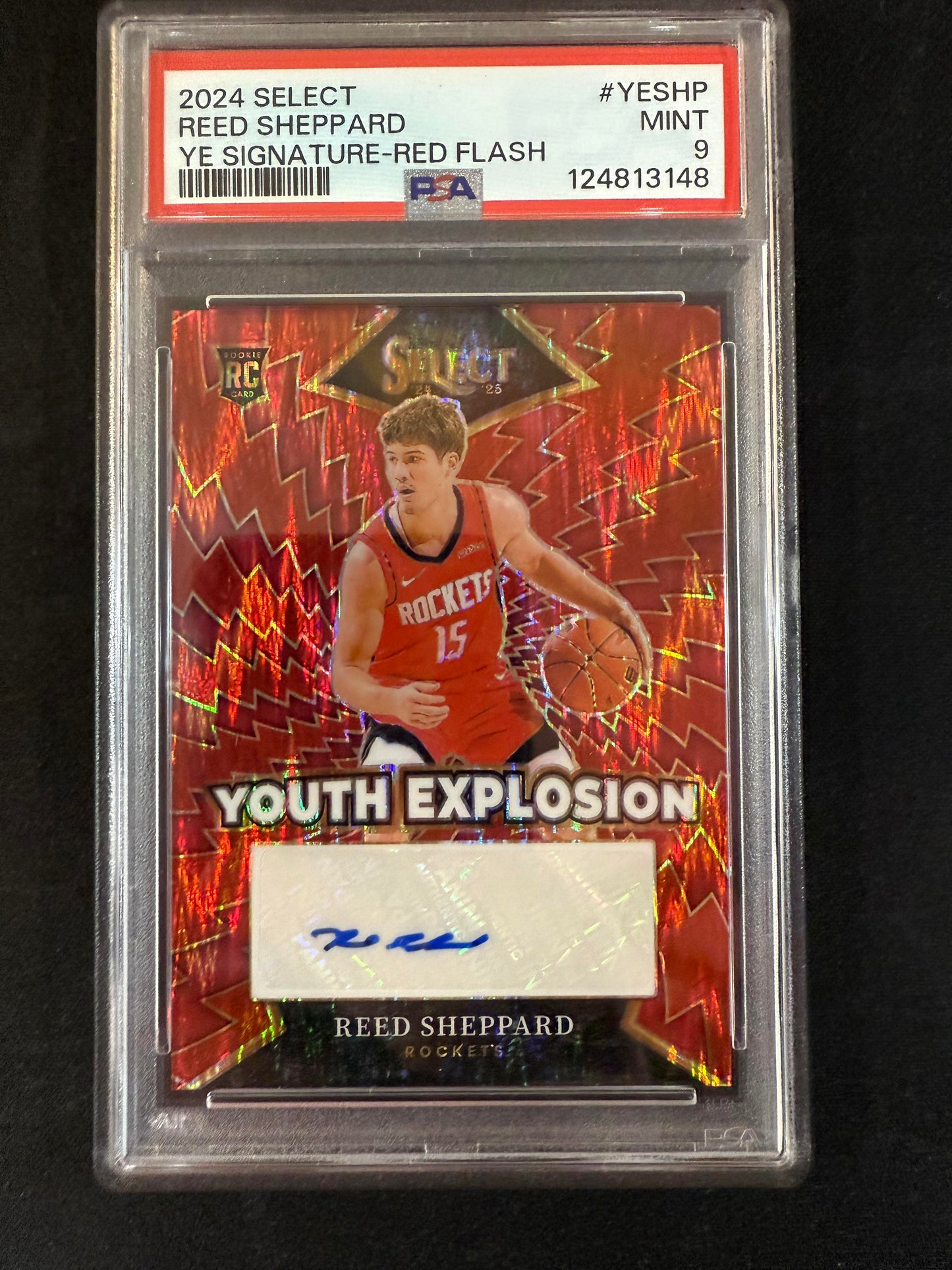 #YE-SHP Reed Sheppard 2024 Panini Select Auto /99 Youth Explosion Red Flash