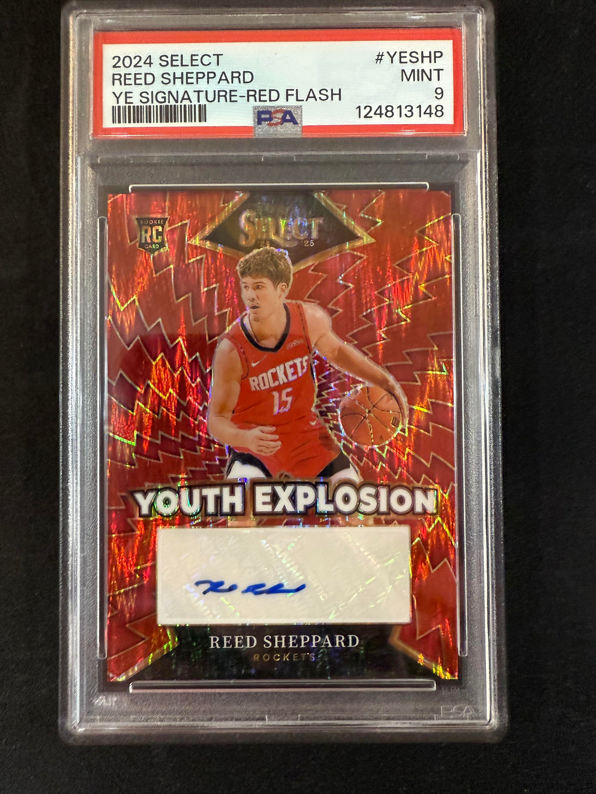 #YE-SHP Reed Sheppard 2024 Panini Select Auto /99 Youth Explosion Red Flash