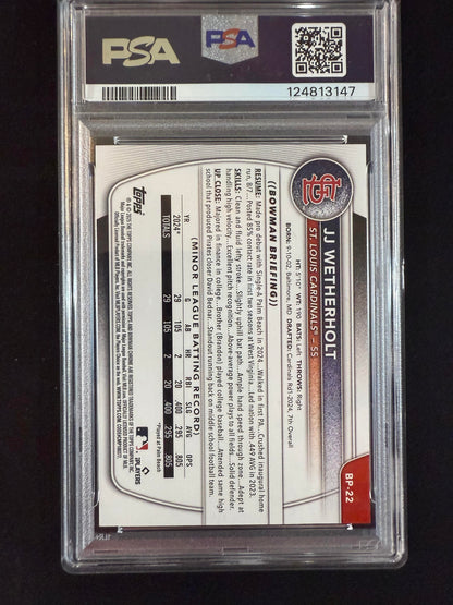 #BP-22 JJ Wetherholt 2025 Bowman SN #/125 Cardinals Prospects Blue Pattern
