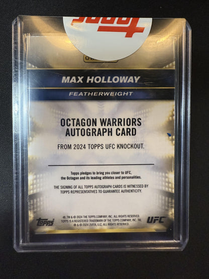 #OWA-MHY Max Holloway 2024 Topps Knockout UFC Auto /50 Octagon Warriors Blue