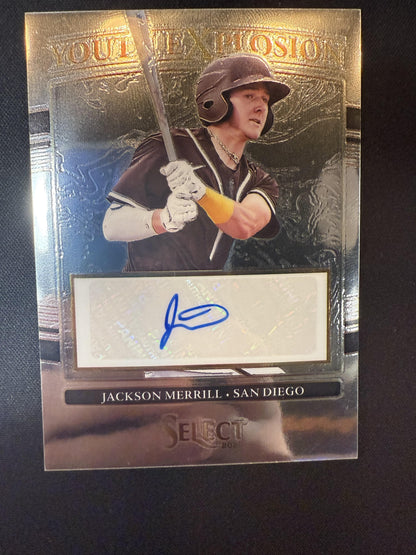 #YES-JM Jackson Merrill 2022 Panini Select Auto /299 Padres Youth Explosion