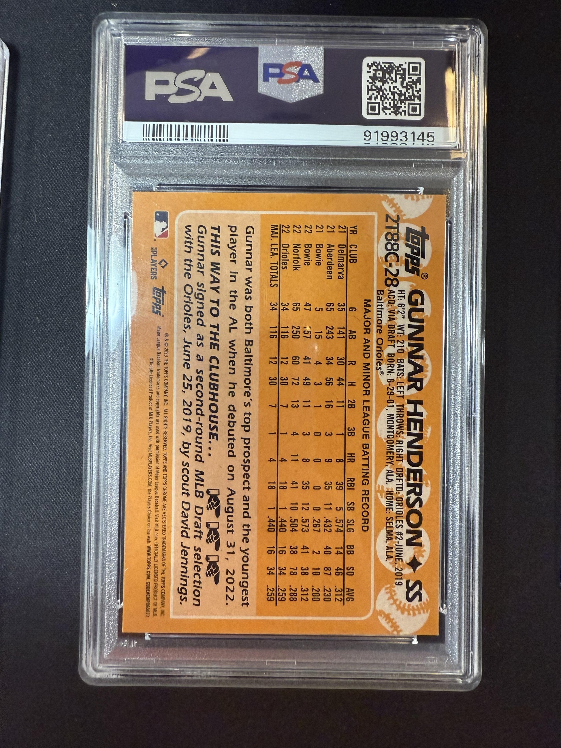 #2T88C-28 Gunnar Henderson 2023 Topps Baltimore Orioles sports 1988 35th Chrome