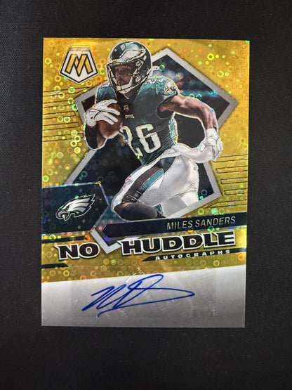 #ANH-MS Miles Sanders 2022 Panini Mosaic SN,AU Auto #/10 Eagles No Huddle Gold