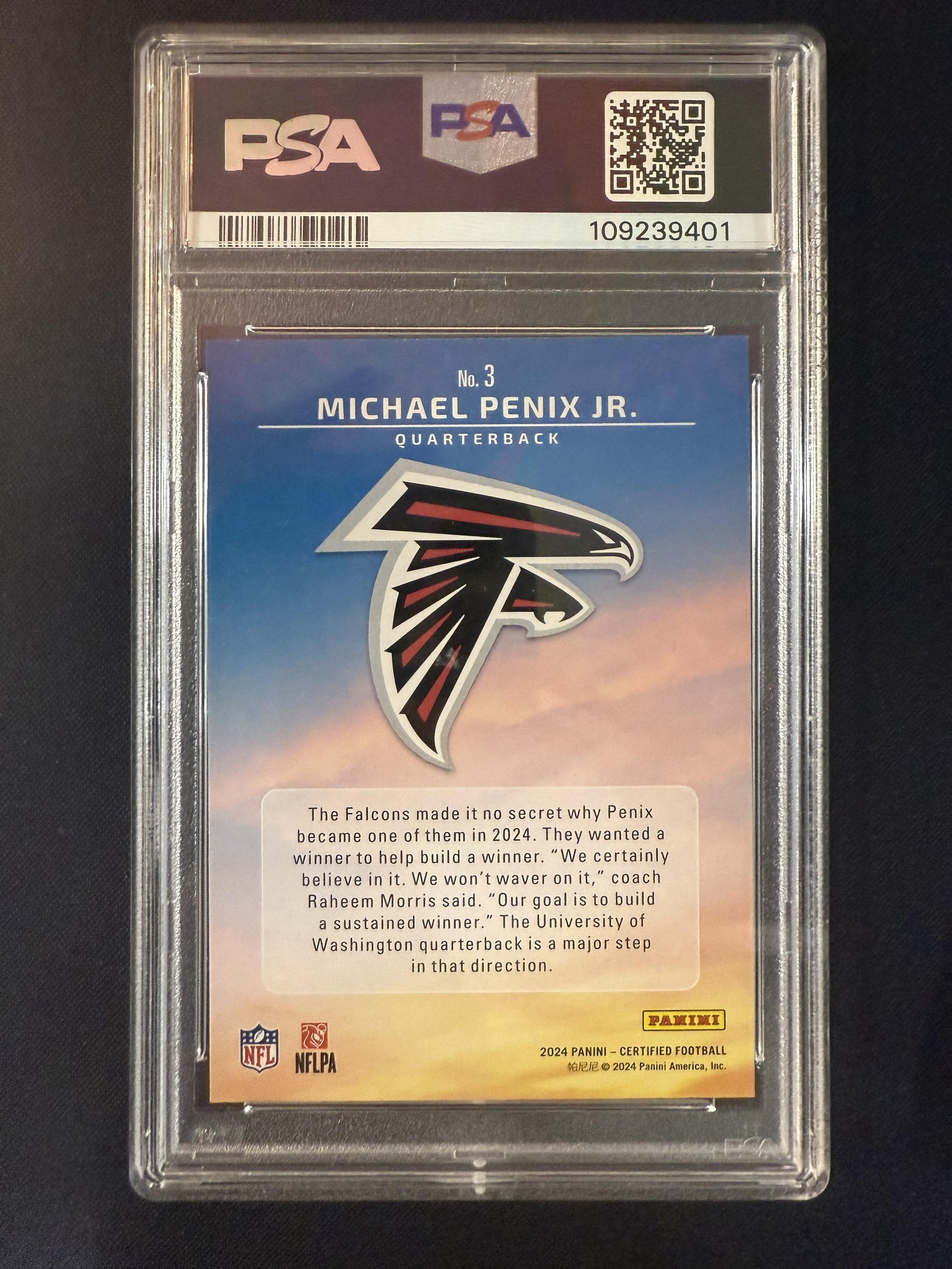 #3 Michael Penix Jr. 2024 Panini Certified Atlanta Falcons Franchise Foundations
