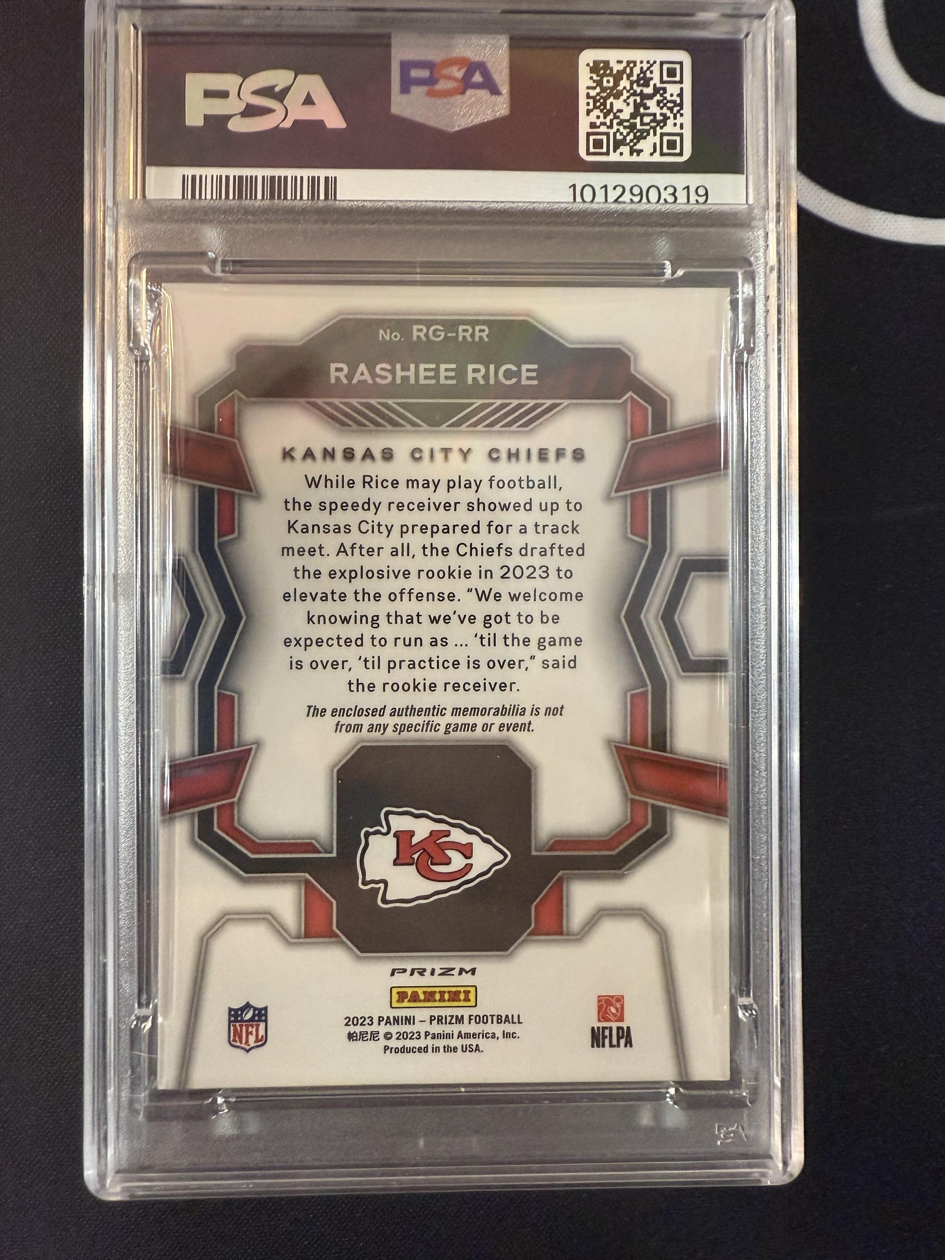 #RG-RR Rashee Rice 2023 Panini Prizm MEM Kansas City Chiefs sports Rookie Gear