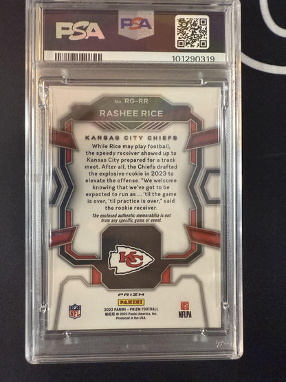 #RG-RR Rashee Rice 2023 Panini Prizm MEM Kansas City Chiefs sports Rookie Gear