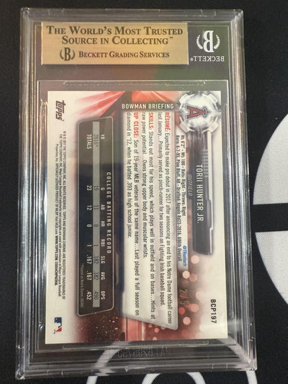 #BCP197 Torii Hunter Jr. 2017 Bowman Chrome /5 Angels Prospects Red Refractor