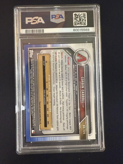 #BD-125 Corbin Carroll 2019 Bowman Draft Arizona Diamondbacks sports