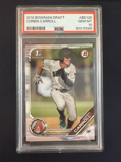#BD-125 Corbin Carroll 2019 Bowman Draft Arizona Diamondbacks sports