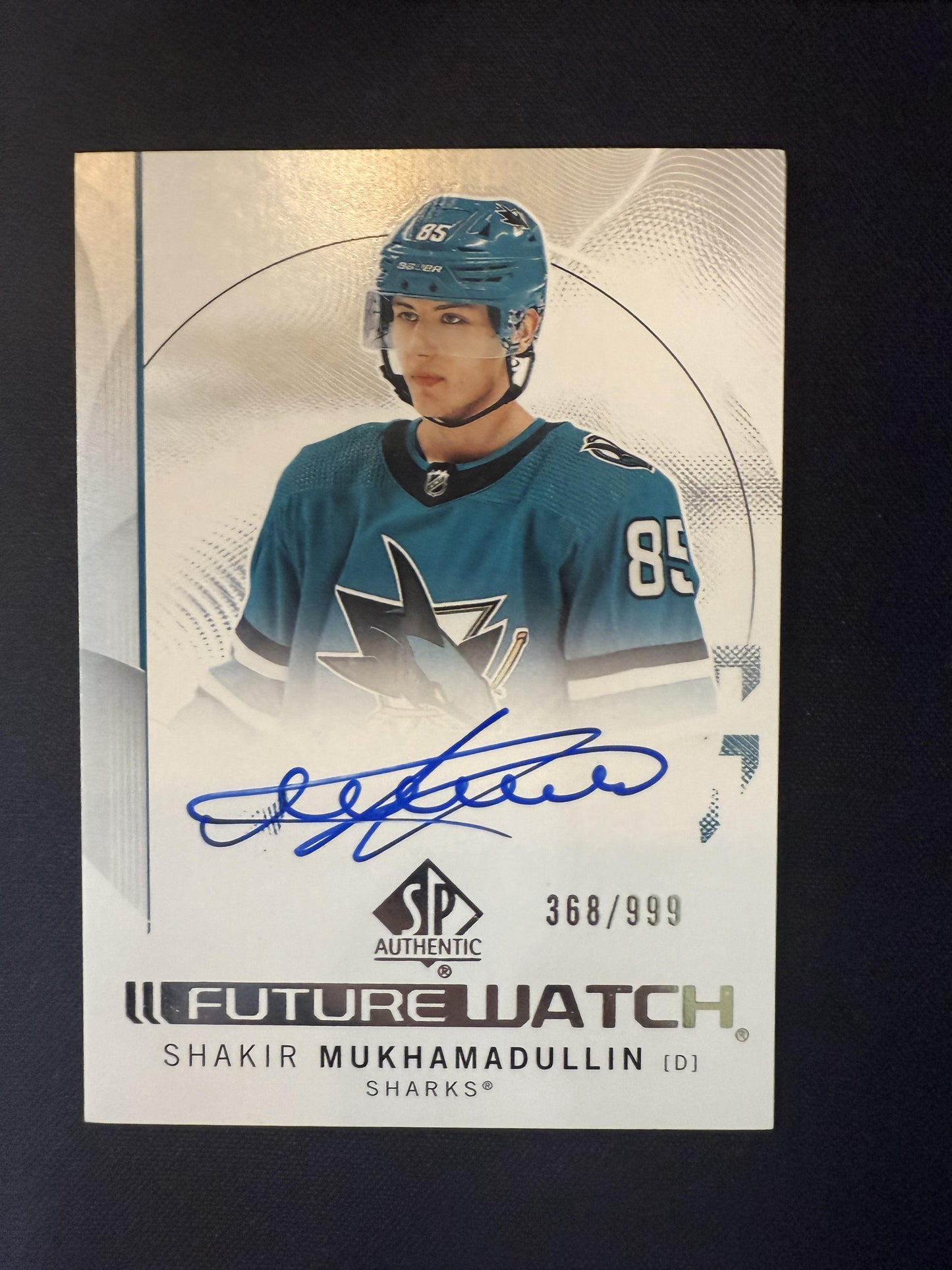 #122 Shakir Mukhamadullin 2024-25 SP Authentic Auto /999 San Jose Sharks