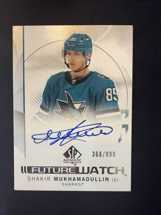 #122 Shakir Mukhamadullin 2024-25 SP Authentic Auto /999 San Jose Sharks