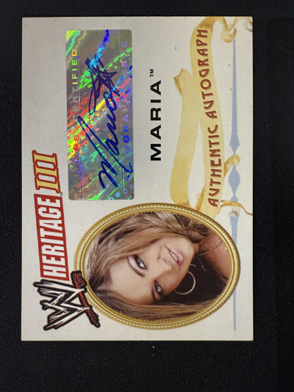 #NNO Maria 2007 Topps Heritage III WWE AU Auto sports Autographs