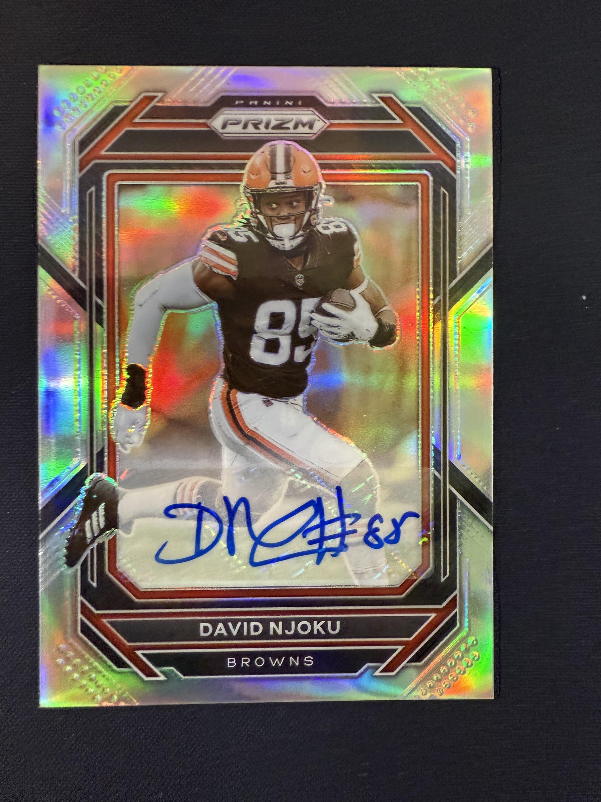 #71 David Njoku 2022 Panini Prizm AU Auto Cleveland Browns Autographs Silver