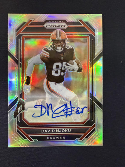 #71 David Njoku 2022 Panini Prizm AU Auto Cleveland Browns Autographs Silver