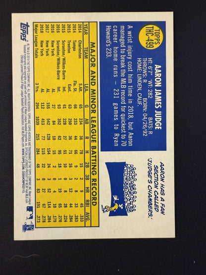 #THC-499 Aaron Judge 2019 Topps Heritage Yankees Chrome Purple Refractor