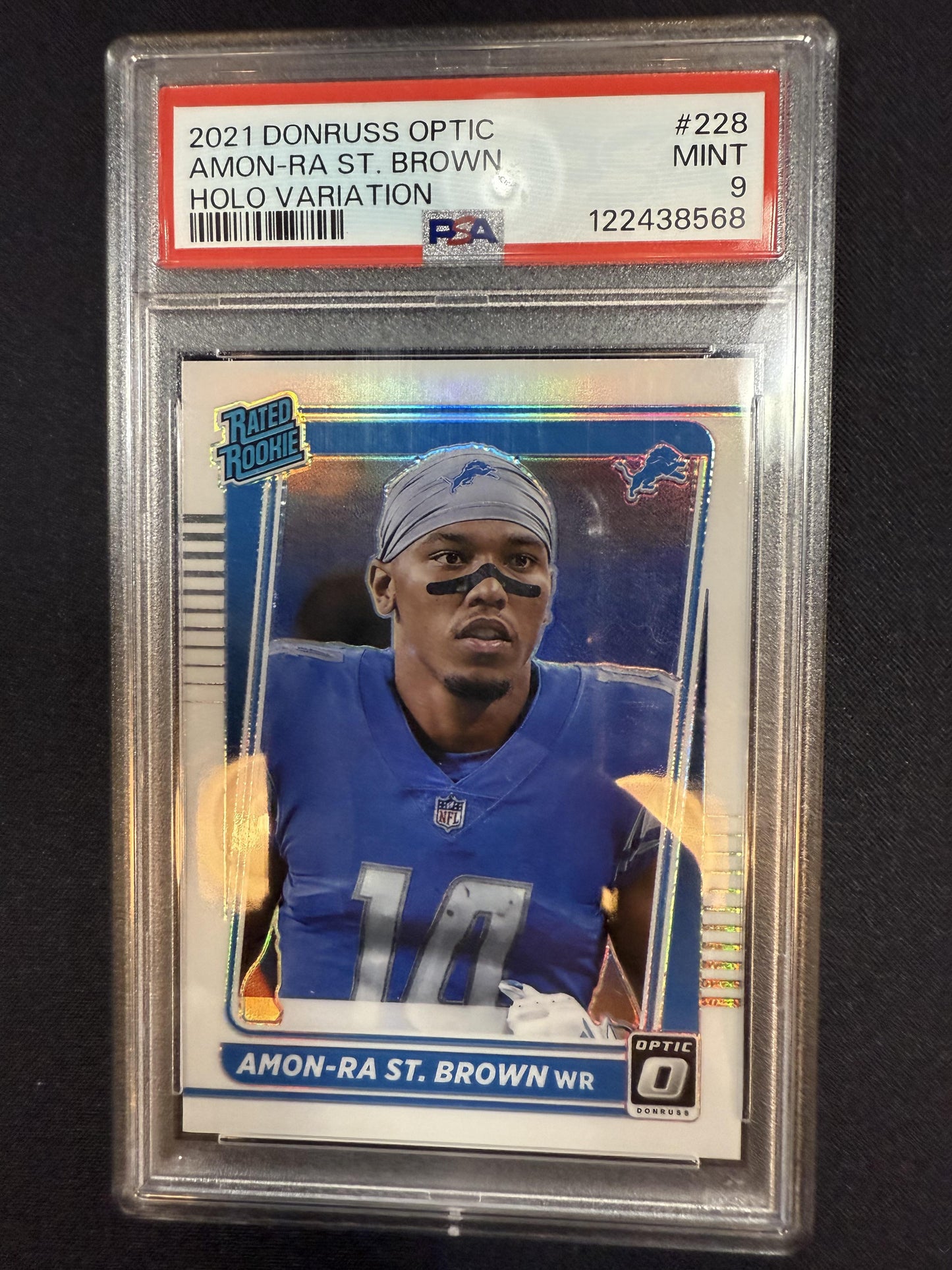 #228 Amon-Ra St. Brown 2021 Donruss Optic RC Rookie Detroit Lions Holo Variation