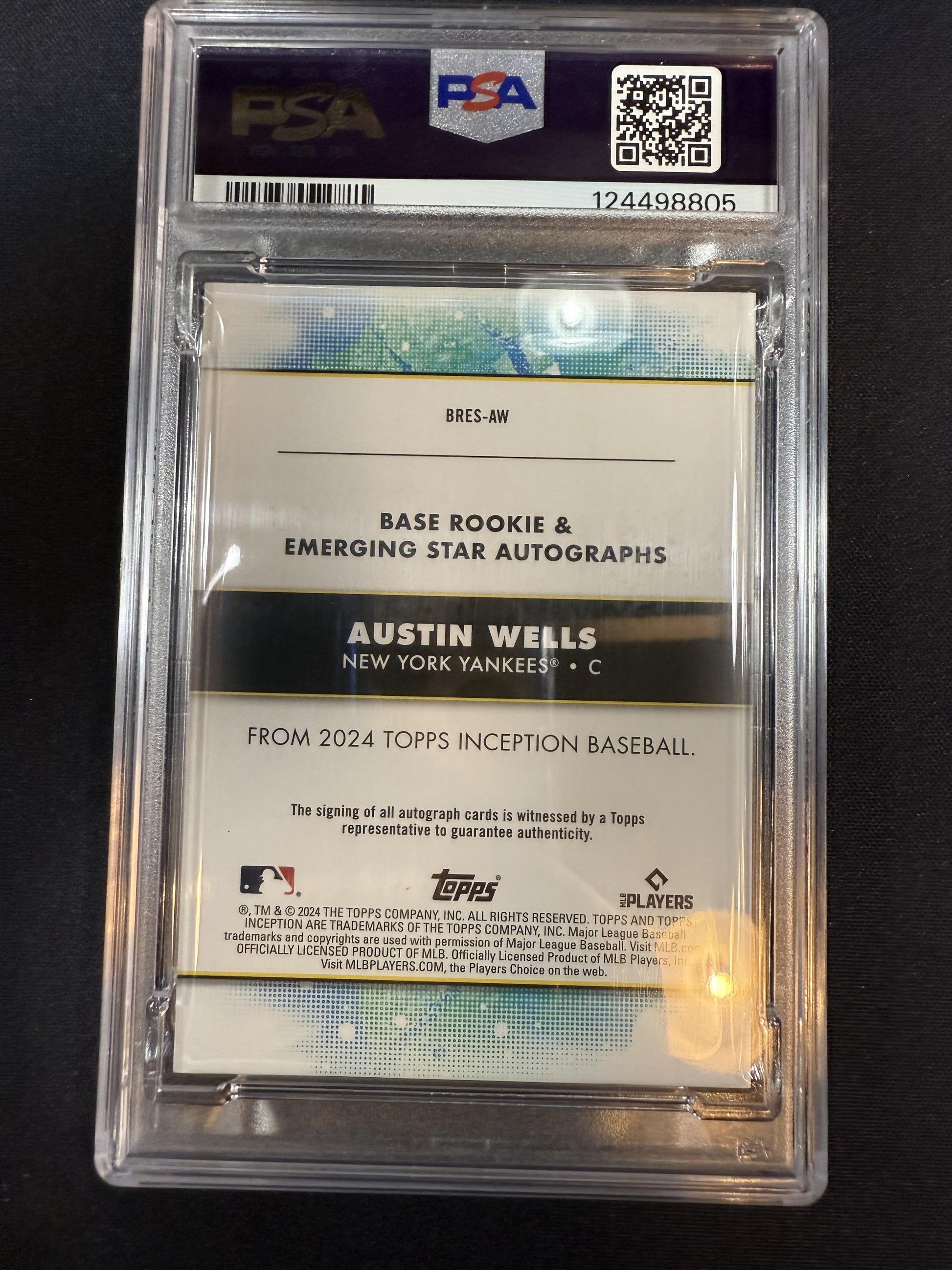 #BRES-AW Austin Wells 2024 Topps Inception /50 Yankees Rookie Auto Red