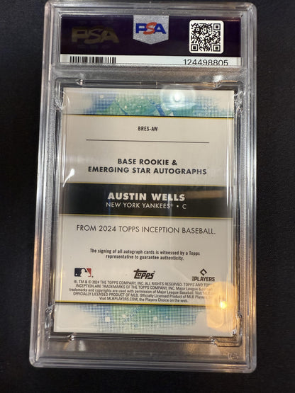 #BRES-AW Austin Wells 2024 Topps Inception /50 Yankees Rookie Auto Red
