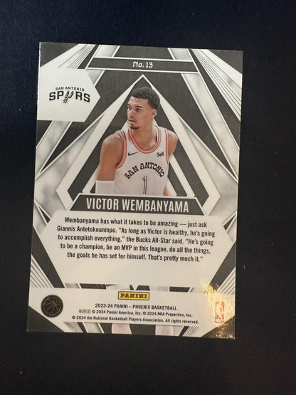 #13 Victor Wembanyama 2023-24 Panini Phoenix San Antonio Spurs Paragon Red Ice