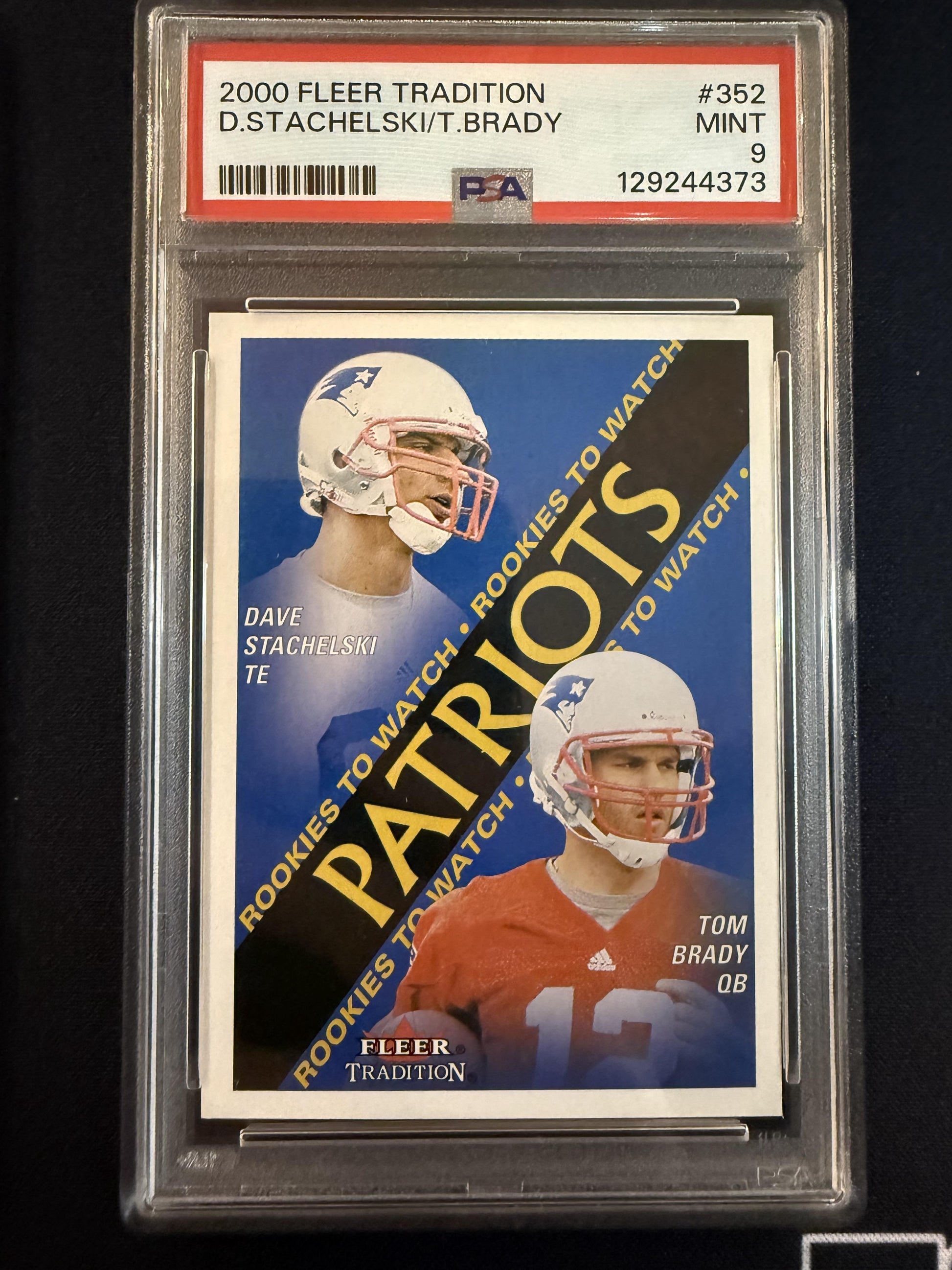 #352 Dave Stachelski / Tom Brady 2000 Fleer Tradition RC Rookie Patriots